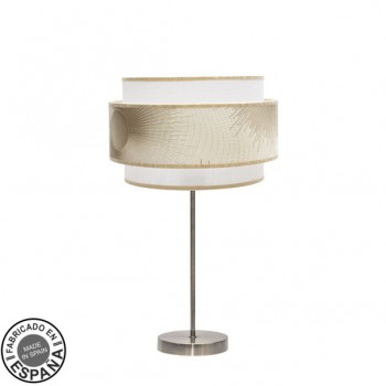 Distribuidor - Lâmpadas Diversas | Sobre Mesas Moderno | SOBREMESA ALTO NEPAL 1XE27 CUERO/BLANCO/ORO 60X30X30 CM Ref: 227871114